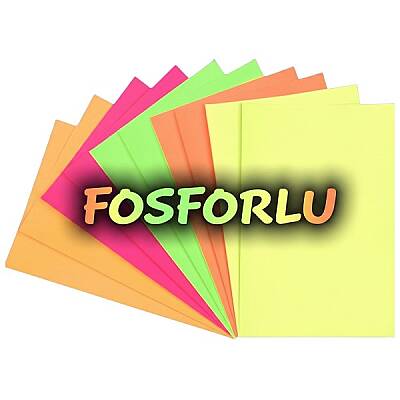 Fosforlu Fon Kartonu 50x70 4 Renk Asorti 100 Adet - 1