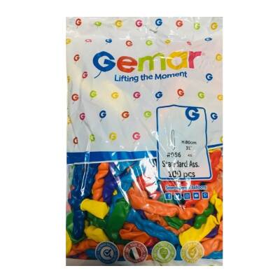 Gemar Spiral Balon Karışık Renk 100 Adet - 1