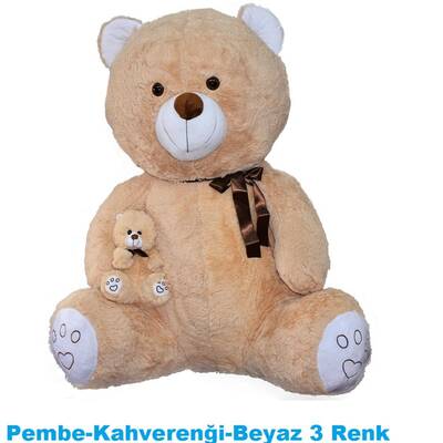 Halley Oyuncak Yavrulu Peluş Ayı 100 Cm - 1