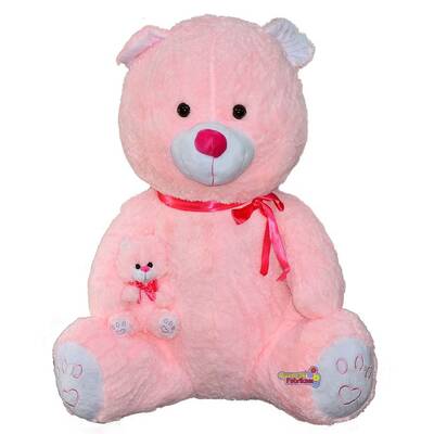 Halley Oyuncak Yavrulu Peluş Ayı 100 Cm - 2