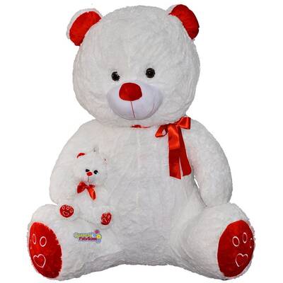 Halley Oyuncak Yavrulu Peluş Ayı 100 Cm - 3