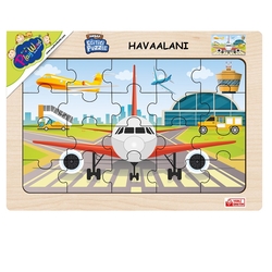 Playwood Eğitici Ahşap Puzzle Havalimanı 20 Parça - 2