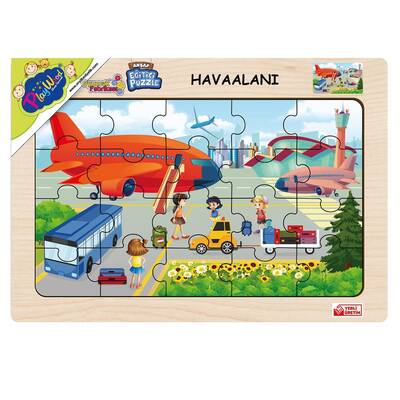 Playwood Eğitici Ahşap Puzzle Havalimanı 20 Parça - 4