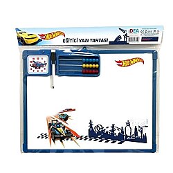 Hot Wheels Abaküslü Yazı Tahtası Kalemli Eğitici Çizim Matematik ve Saat Öğrenme Tahtası - Utku