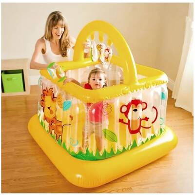 intex 48473 Kare Şişme Bebek Oyun Havuzu 117x117x117Cm - 1
