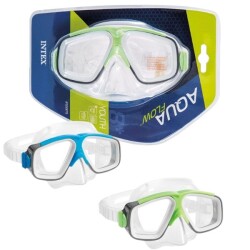 Intex 55975 Deniz Gözlüğü Surf Rider Yüzücü Maskesi (Mavi- Yeşil Renkler) 8+ Yaş - İntex