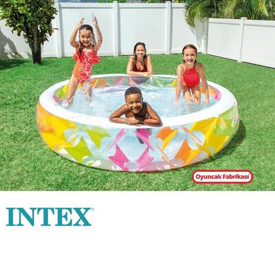 İntex 56494 Yumuşak Desenli Şeffaf Şişme Havuz 229x56 cm - 2
