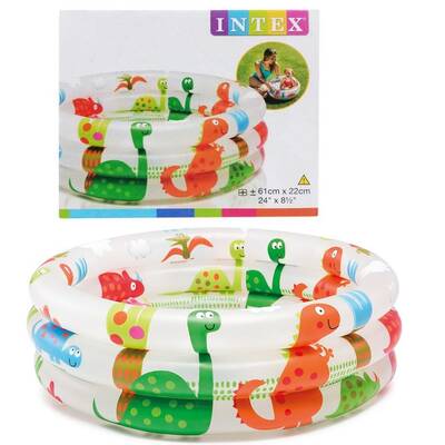 intex 57106 Dinozor Desenli 3 Boğumlu Şişme Havuz 61X22 Cm - 1