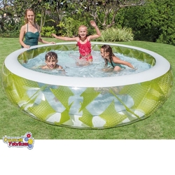 Intex 57182 Şişme Aile Havuzu Yeşil Şeritli 229x56 Cm (Yuvarlak) - İntex