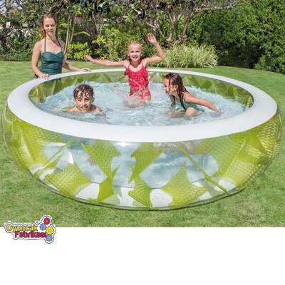Intex 57182 Şişme Aile Havuzu Yeşil Şeritli 229x56 Cm (Yuvarlak) - 1