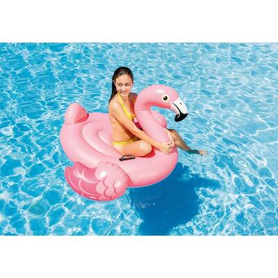 İntex 57558 Pembe Şişme Flamingo Binici-Tutmaçlı Ada 142x137x97 cm - 3