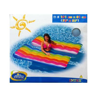 İntex 58876 İntex Gökkuşağı Renkli Yatak191x81 cm - 1