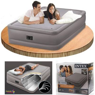 İntex 64468 İntex Elelektirikli Çift Kişilik Dura-Beam Köpük Top Yatak - 1