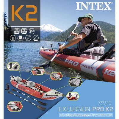 İntex 68309 Excursion Pro Şişme Kano K2 384x94x46 Cm - 3