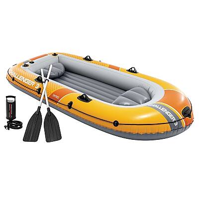 Intex Challenger 3 Şişme Bot Seti 295x137x43 cm 3 Kişilik Kürekli ve Pompalı Deniz Göl Balıkçı Botu - 1