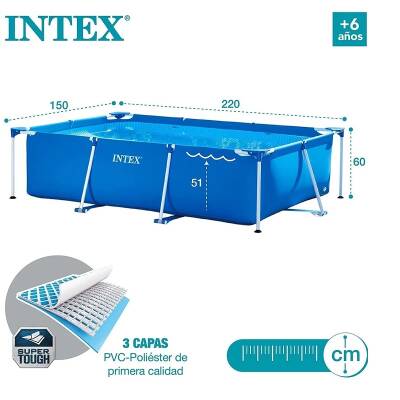 İntex Dikdörtgen Prefabrik Aile Havuzu 220x150x60 Cm Intex-28270 - 3