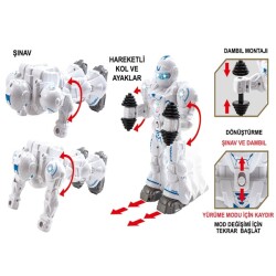 Işıklı ve Müzikli Hareketli Atletik Sporcu Pilli Robot - 2