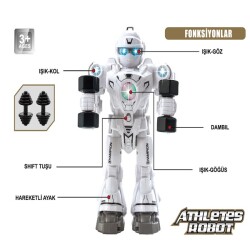 Işıklı ve Müzikli Hareketli Atletik Sporcu Pilli Robot - 3