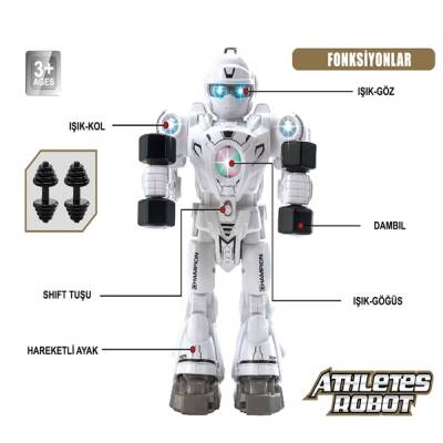 Işıklı ve Müzikli Hareketli Atletik Sporcu Pilli Robot - 3