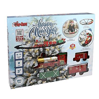 Işıklı ve Sesli Classic Lüks Tren Seti 19 Parça 93 Cm Raylı Oyuncak Tren Pilli Lokomotif 3 Yaş+ - 1