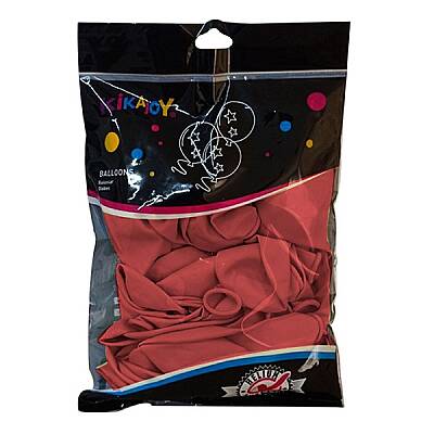 Kikajoy 12 İnç Pastel Kırmızı Balon 50 Adet Parti Süsleme Balonu - 1