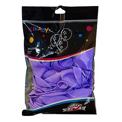 Kikajoy 12 İnç Pastel Mor Balon 50 Adet Parti Süsleme Balonu - 1