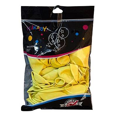 Kikajoy 12 İnç Pastel Sarı Balon 50 Adet Parti Süsleme Balonu - 1