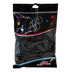 Kikajoy 12 İnç Pastel Siyah Balon 50 Adet Parti Süsleme Balonu - KİKAJOY