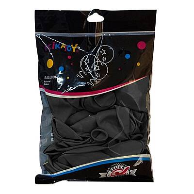 Kikajoy 12 İnç Pastel Siyah Balon 50 Adet Parti Süsleme Balonu - 1