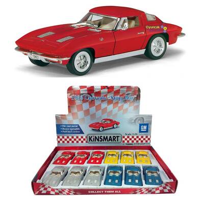 Kinsmart 1963 Corvette Sting Ray 1:36 Metal Çek Bırak Araba - 1