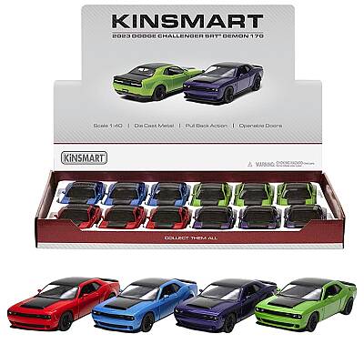 Kinsmart Çek Bırak 2023 Dodge Challenger SRT Demon 170 1:38 Metal Model Araba Die Cast Oyuncak - 1