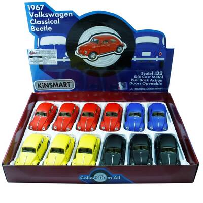 Kinsmart Çek Bırak Araba 1967 Volkswagen Classical Beetle (Mat Renkli) - 1