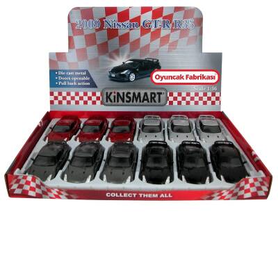 Kinsmart Çek Bırak Araba 2009 Nissan Gt-R R35-1:36 - 1