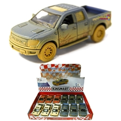 Kinsmart Çek Bırak Araba Çamurlu Ford F-150 SVT Raptor Super Crew 2013 1:46 - 1