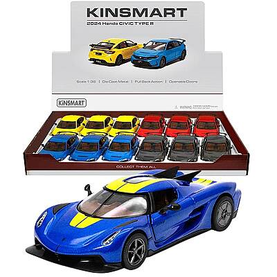 Kinsmart Çek Bırak Koenigsegg Jesko Absolut Livery Edition 1:36 Metal Model Araba Die Cast Oyuncak - 1