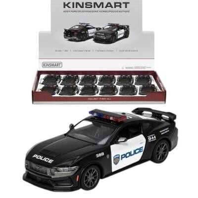 Kinsmart Metal Çek Bırak 2024 Ford Mustang Dark Horse (Police) - 1