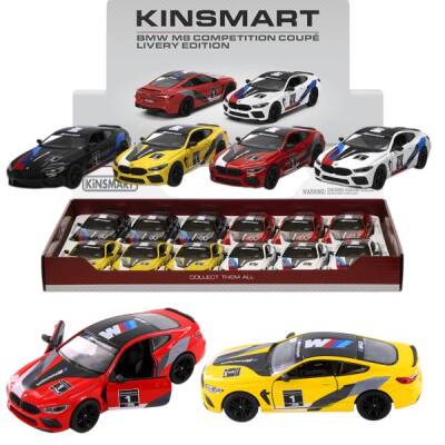 Kinsmart Metal Çek Bırak Araba Bmw M8 Competition Coupe Livery Edition - 1