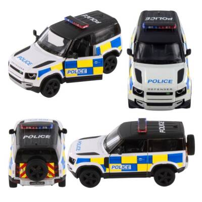 Kinsmart Metal Çek Bırak Araba Land Rover Defender 90 (Police) - 1