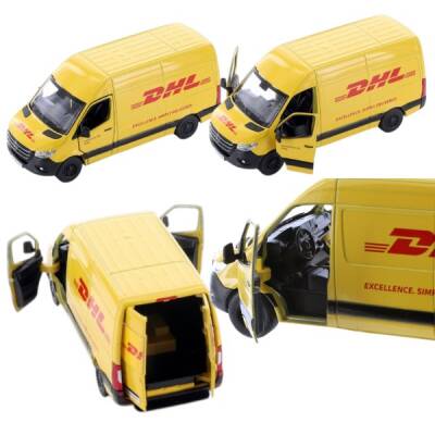 Kinsmart Metal Çek Bırak Mercedes-Benz Sprinter DHL Teslimat Kamyoneti - 1