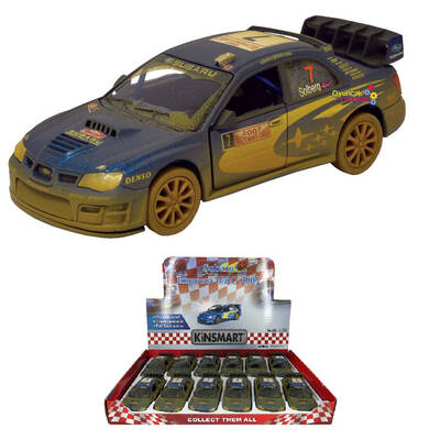 Kinsmart Subaru Impreza VRC 2007 1:36 Metal Çek Bırak Araba Çamurlu - 1