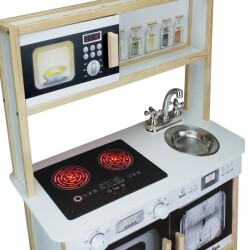 Kitchen Oyuncak Ahşap Mutfak Seti Ocak Özel Led - 3
