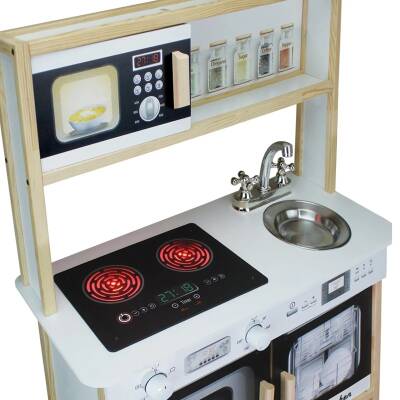 Kitchen Oyuncak Ahşap Mutfak Seti Ocak Özel Led - 3