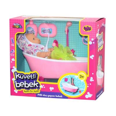 Küvette Yıkanan Oyuncak Bebek Pilli Eğlenceli Banyo Keyfi Aksesuarlı - 1