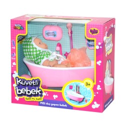 Küvette Yıkanan Oyuncak Bebek Pilli Eğlenceli Banyo Keyfi Aksesuarlı - 3