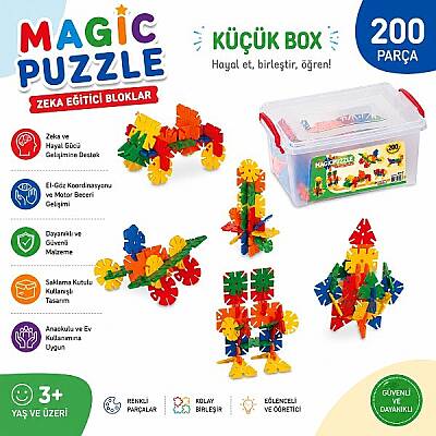 Magic Puzzle Küçük Box (200 Parça) Zeka Eğitici Blokları - 1