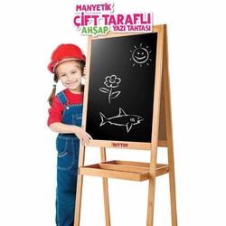 Manyetik Çift Taraflı Ahşap Yazı Tahtası - 4