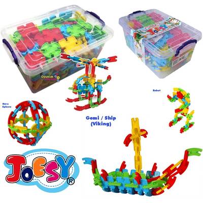 Matrax Mega Joesy Eğitici Blok Oyunu 200 Parça Plastik Kilitli Kutuda - 1