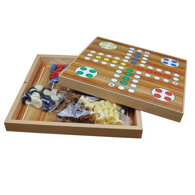 Miajima Ahşap 5'li Set Kızma Birader, Tavla, Satranç, 9 Taş ve Dama - 2