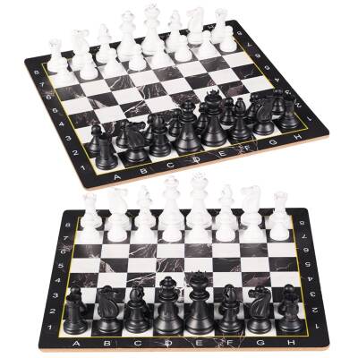 Miajima Ahşap Satranç Takımı Seti Mermer Desenli Model - 2