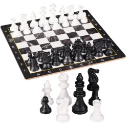 Miajima Ahşap Satranç Takımı Seti Mermer Desenli Model - 3